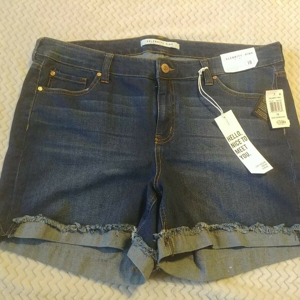 Celebrity Pink Blue Basic Denim Jean Shorts Size 18 - New with tags